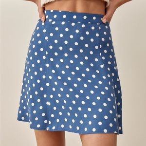 NWT Reformation Flounce Skirt, Lazuli, 4
